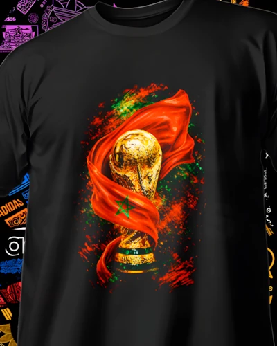 Mockup DTF Mundial 2026 para playera negra