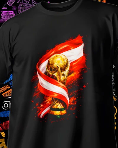 Playera DTF con grafico de copa deportiva
