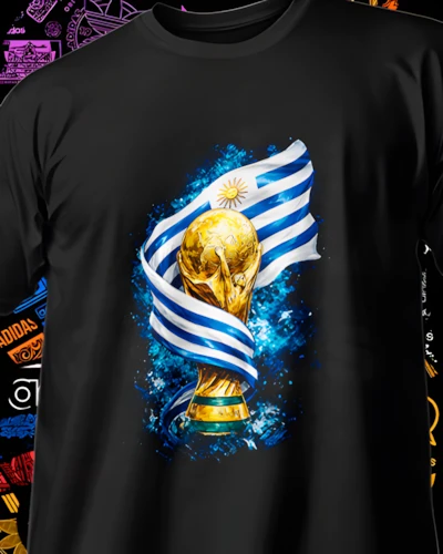 Playera DTF Mundial con composicion deportiva