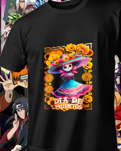 diseños DTF Día de Muertos para impresión DTF: Catrina Fucsia de Ofrenda