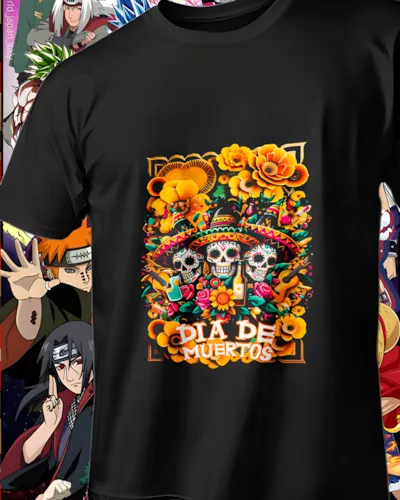 diseños DTF Día de Muertos para impresión DTF: Trio Calavera Floral