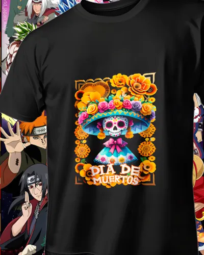 diseños DTF Día de Muertos para impresión DTF: Catrina Azul Mexicana