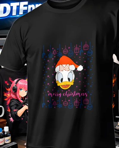 Mockup DTF navideño para playera familiar