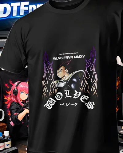 Diseño DTF Vegeta Always de la colección Dragon Ball para playeras personalizadas.