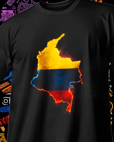 diseños DTF de escudos de equipos del Mundial para impresión DTF: Colombia Tricolor Andina