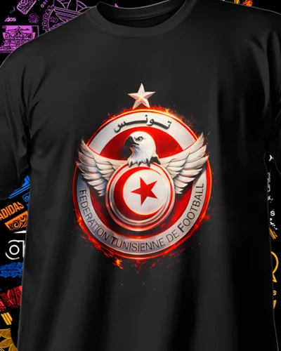 diseños DTF de escudos de equipos del Mundial para impresión DTF: Escudo Tunez Águila Roja