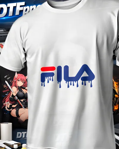 Mockup DTF de Fila Drip Azul para publicacion editorial dtf-fila-playeras