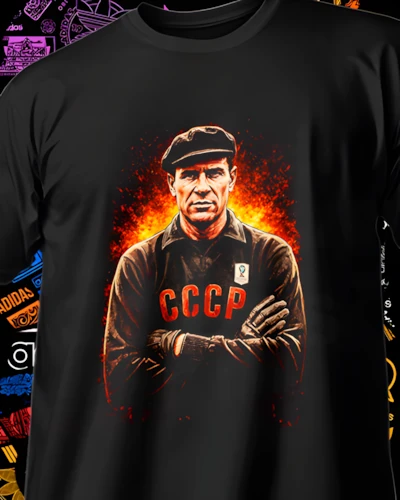 diseños DTF de fútbol para impresión DTF: Yashin Sello Sovietico