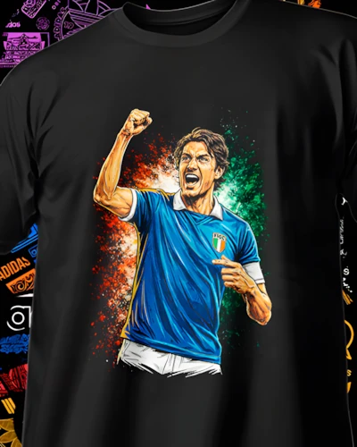 diseños DTF de fútbol para impresión DTF: Paolo Rossi Gloria Azzurra