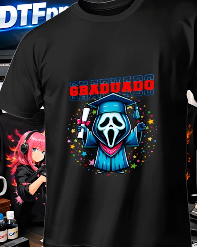 diseños DTF Graduación para impresión DTF: Ghostface Graduado