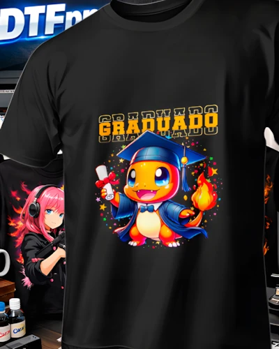diseños DTF Graduación para impresión DTF: Charmander Graduado