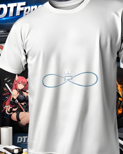 Mockup para playera del diseño Infinito Azul Minimal, colección Gráficas Mixtas
