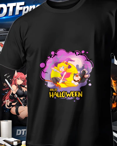 diseños DTF Halloween para impresión DTF: Princesa Amarilla de Halloween