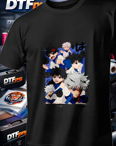 Mockup para playera del diseño Hunter x Hunter Equipo Azul, colección Hunter x Hunter