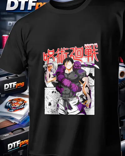 Mockup para playera del diseño Jujutsu Kaisen Manga Verde, colección Jujutsu Kaisen
