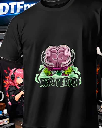 Mockup DTF de superheroe con estilo oscuro
