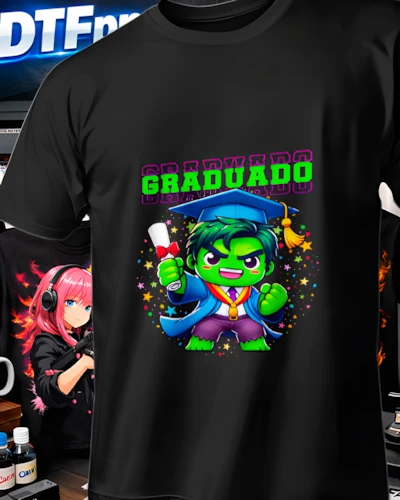 Diseño DTF verde de alto impacto para playera