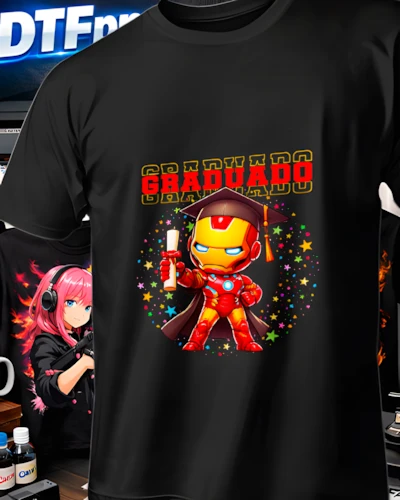 Mockup DTF tecnologico para playera de superheroe