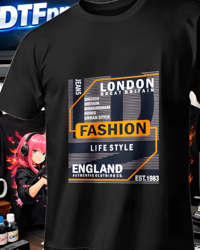 Mockup para playera del diseño Londres Moda y Estilo, colección Moda Urbana Gráfica