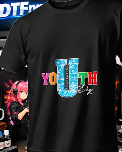 Mockup para playera del diseño Juventud Día U Logo, colección Moda Urbana Gráfica