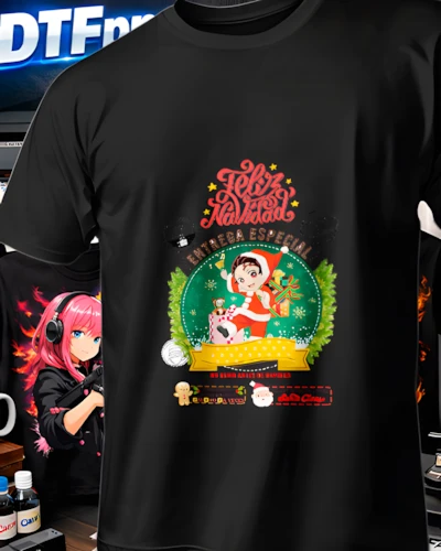 diseños DTF Navidad para impresión DTF: Chica Anime Entrega Especial