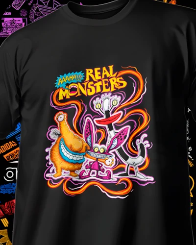 Diseño DTF de caricaturas para playera retro