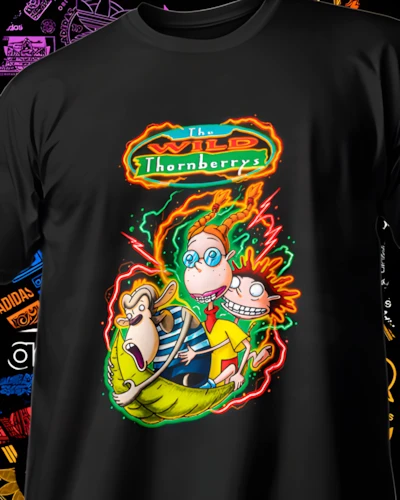 Diseño DTF aventura retro para playera familiar