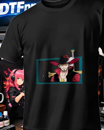 Diseño DTF Ace Retrato de Fuego de la colección One Piece para playeras personalizadas.