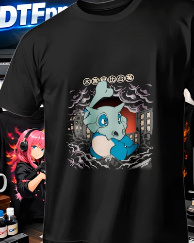Diseño DTF Mew Minimal de la colección Pokemon para playeras personalizadas.