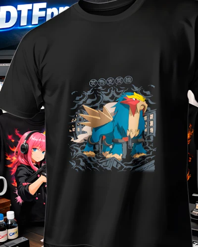 Diseño DTF Raikou Tempestad de la colección Pokemon para playeras personalizadas.