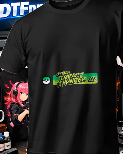 Diseño DTF Emblema Trueno Pokemon de la colección Pokemon para playeras personalizadas.
