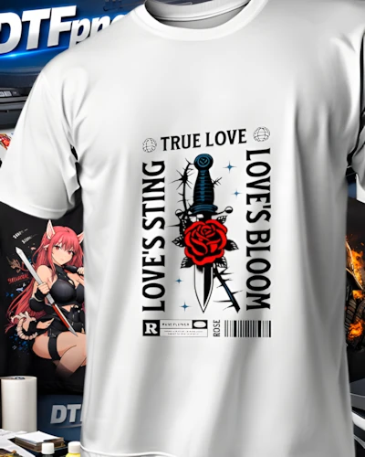 Mockup para playera del diseño Love Bloom Blanco, colección San Valentín