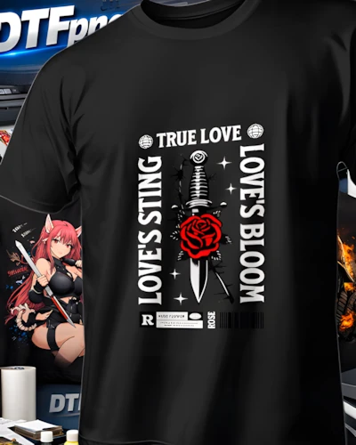 Mockup para playera del diseño Rosa True Love Bloom, colección San Valentín