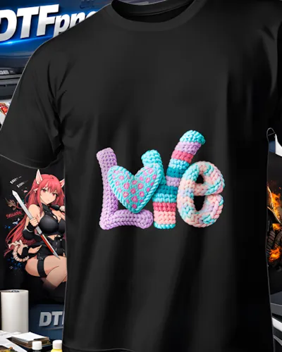 Mockup para playera del diseño Love Pastel Azul, colección San Valentín
