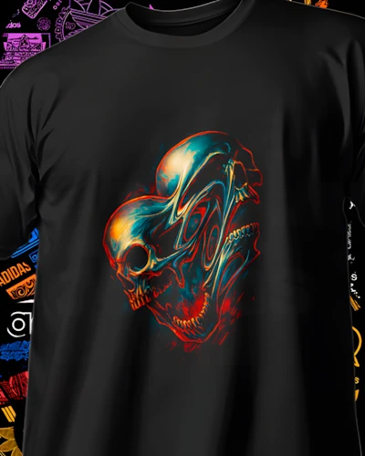 diseños DTF Streetwear para impresión DTF: Calavera Líquida