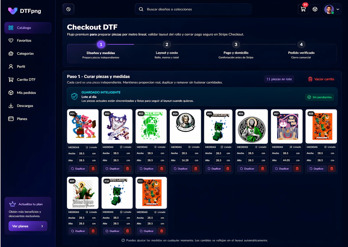Vista de cotizacion DTF